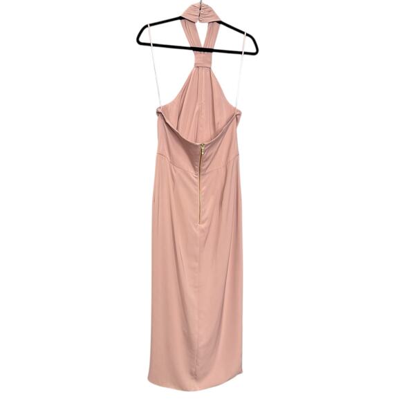 Shona Joy Size 8 Halter Neck Draped Dress‎ Blush Pink Wedding Guest Balletcore - Picture 3 of 11